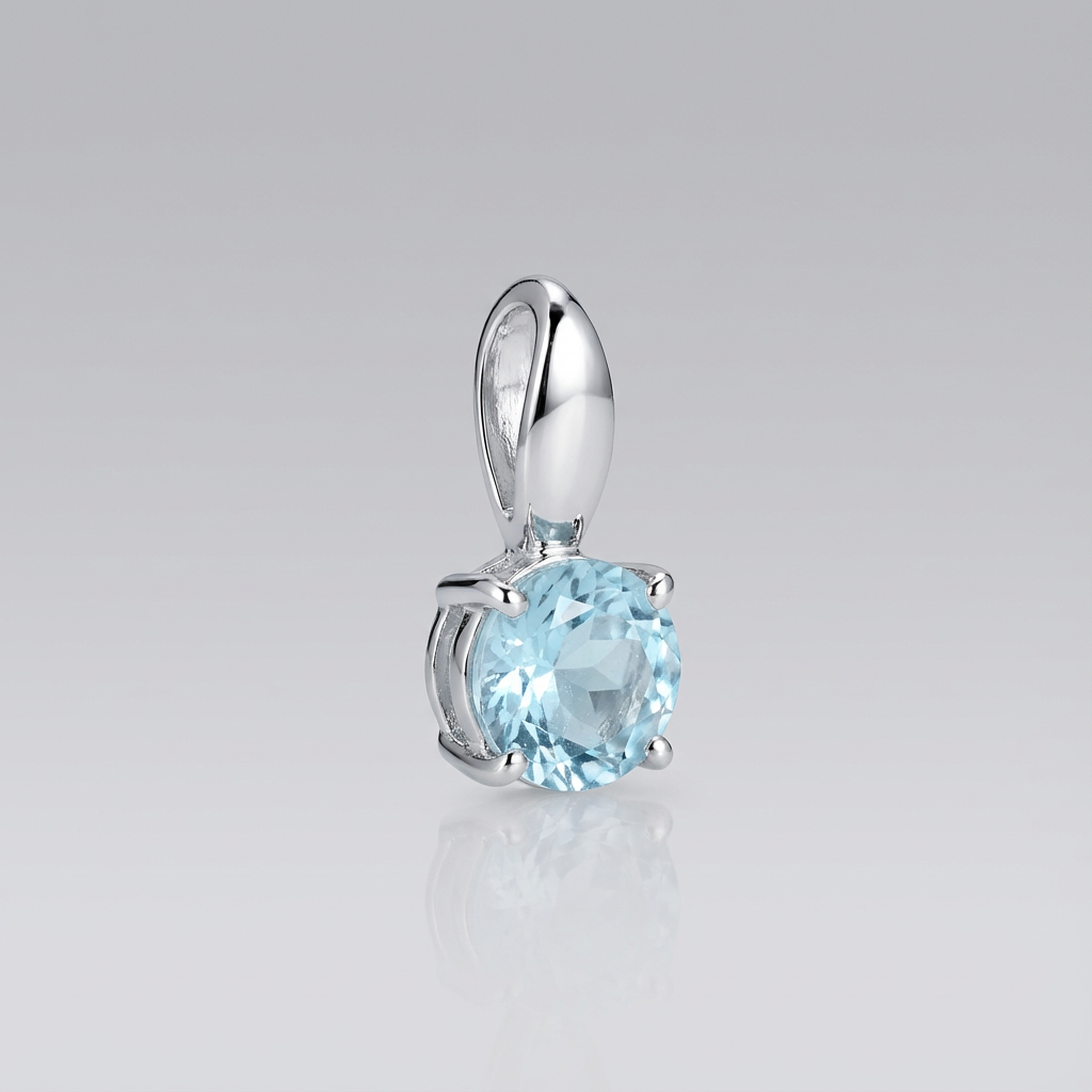 Pingente gota em topázio azul