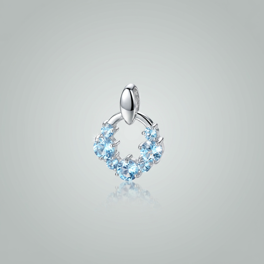 Pingente em topázio azul (5 pedras )