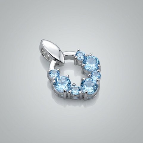 Pingente em topázio azul (5 pedras )