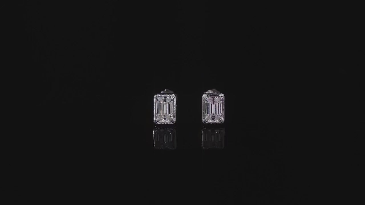Brinco em prata .925 e 1.2CT moissanite