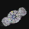 Anel 3 pedras em prata .925 com 5 CT moissanite