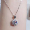 Colar com pingente em prata .925 e 1 CT moissanite