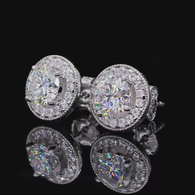 Brinco em prata 925 e moissanite 2.4ct