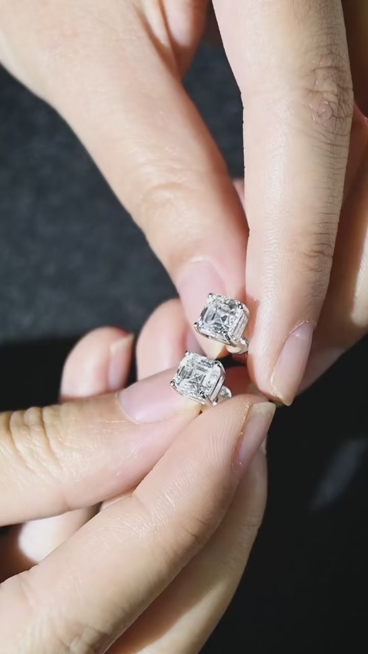 Brinco em prata .925 e 2ct moissanite