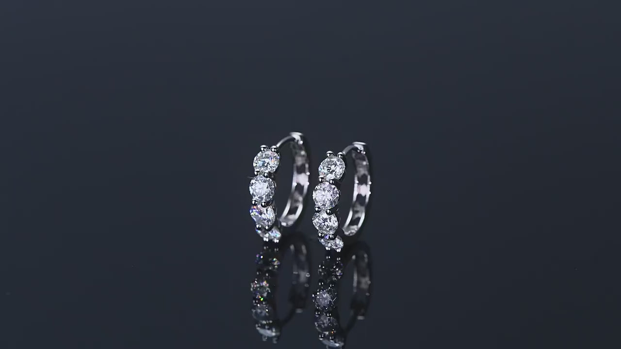 Brinco em prata .925 e moissanite