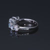 Meia aliança em prata .925 e 3.6 CT moissanite