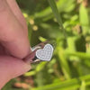 Anel em coração em prata .925 e 1 CT moissanite