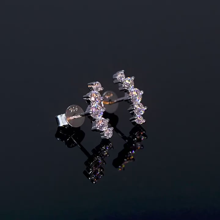 Brinco em prata .925 e moissanite