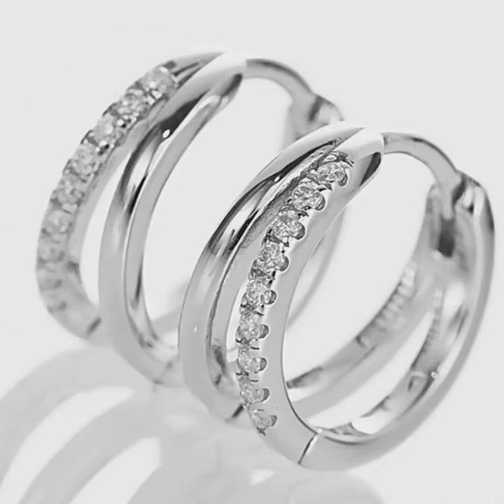 Brinco em prata .925 e moissanite