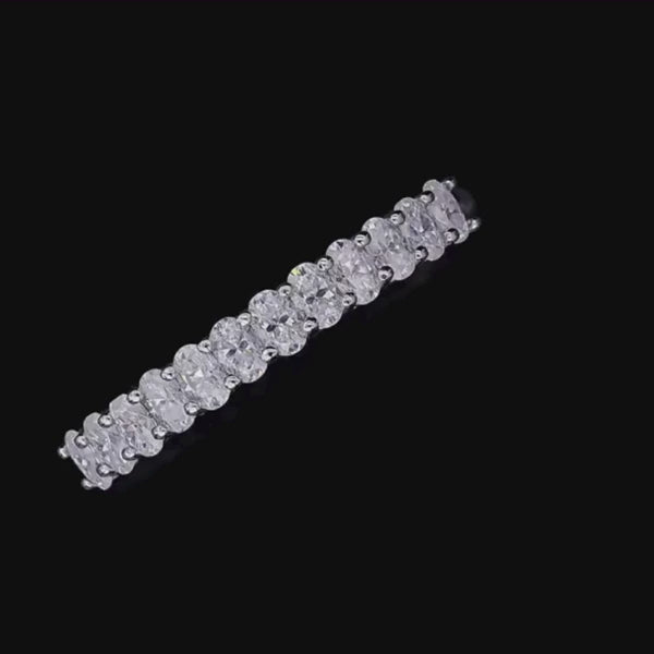 Anel Oval  Moissanite .925 Prata Esterlina