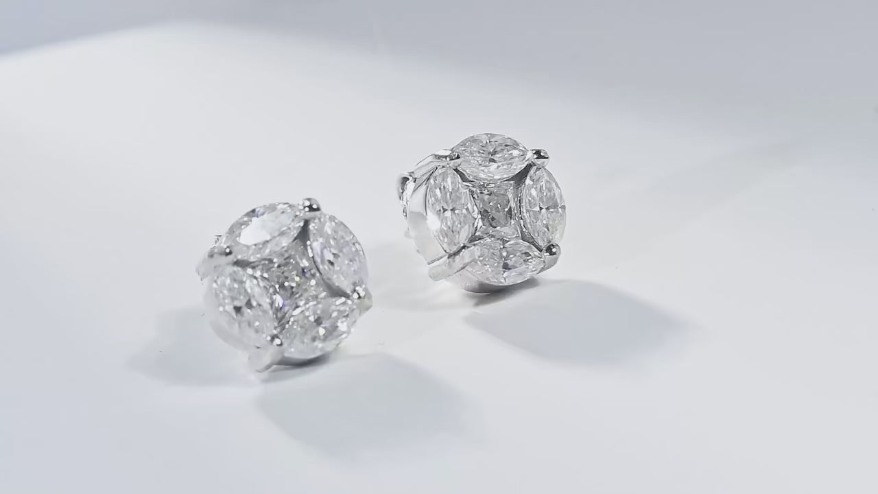 Brinco em prata .925 e 3.2ct Moissanite