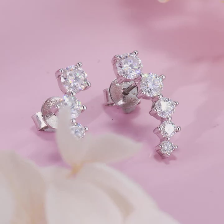 Brinco em prata .925 e moissanite