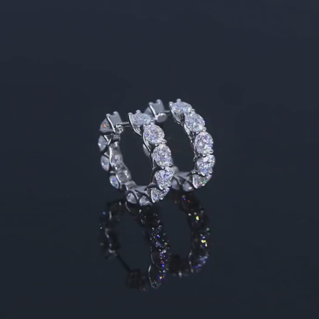 Brinco em prata .925 e moissanite