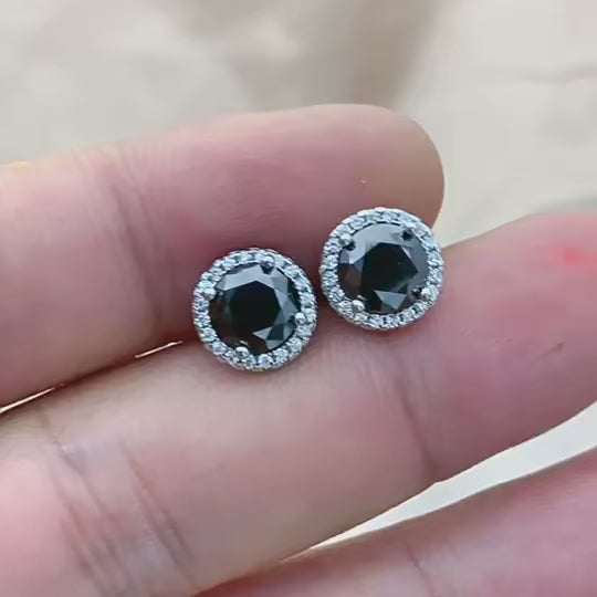 Brinco em prata .925 e 1.0 ou 2.0ct moissanite